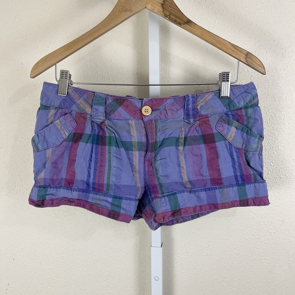Vintage OP Shorts Juniors Size 11 Plaid Low Rise Y2K Surf Crush Coconut Girl